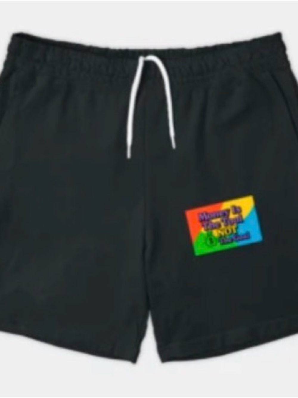 Y2K “Money is the Tool; Not the Goal Men’d Black Shorts -Relaxed Fit- Size Large
